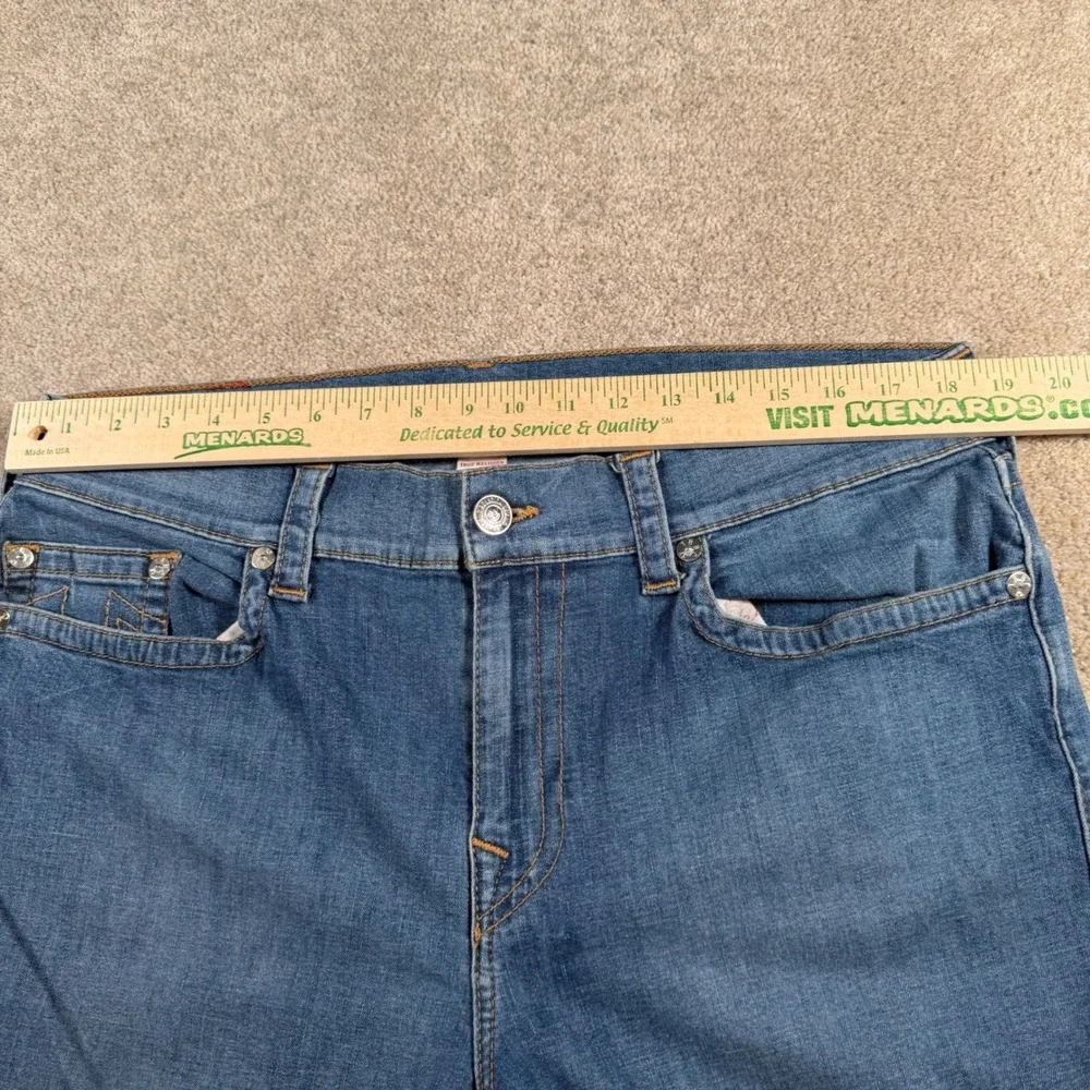True Religion Ricky Jeans Men 38(FITS 37x28) Blue Relaxed Straight Drop Top Blue